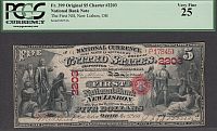 New Lisbon, Ohio, Original First Charter $5, The First National Bank, Ch.#2203, *UNIQUE* Very Fine